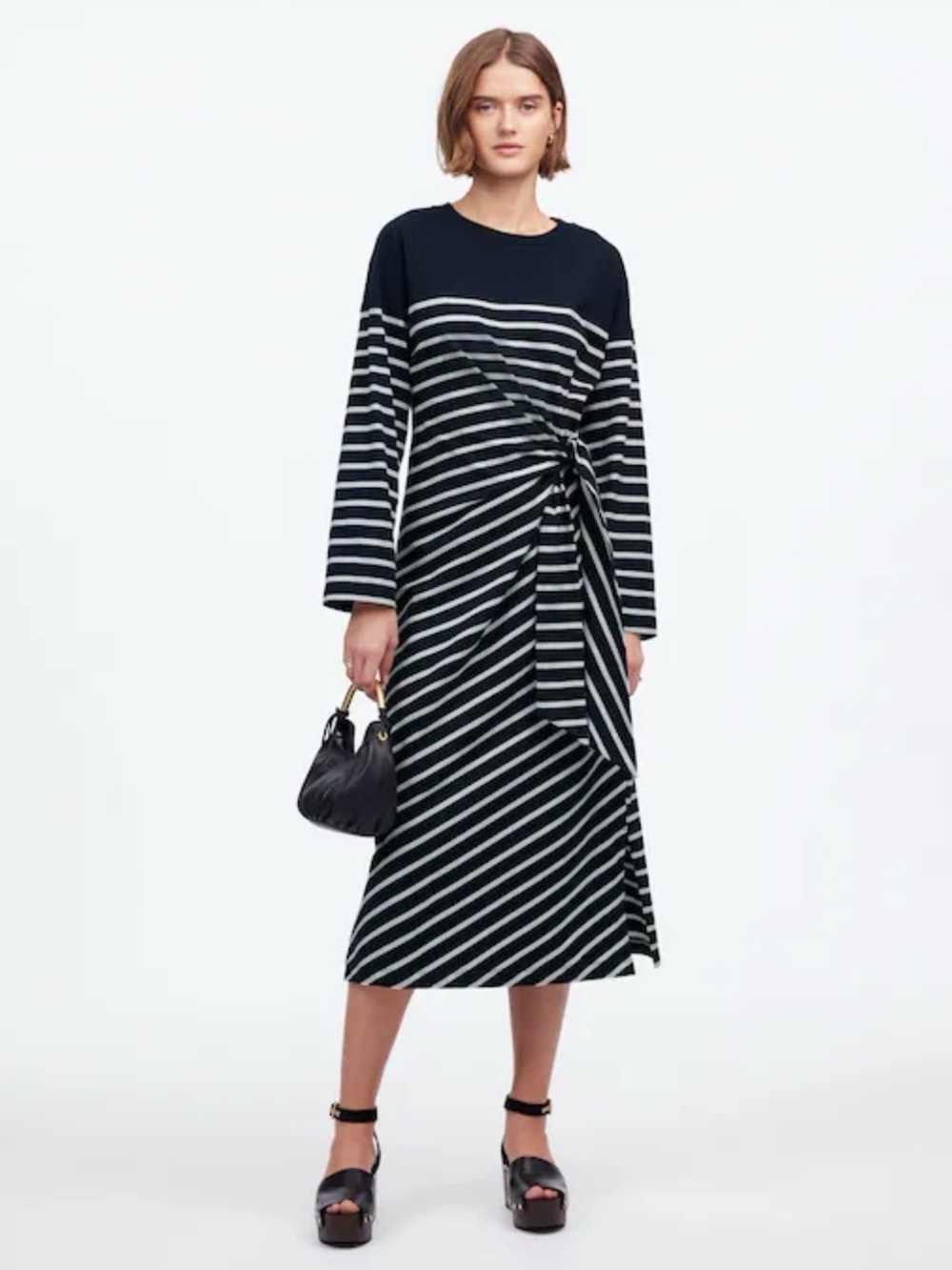 NWT Madewell Long Sleeve Knit Midi Dress, XS
